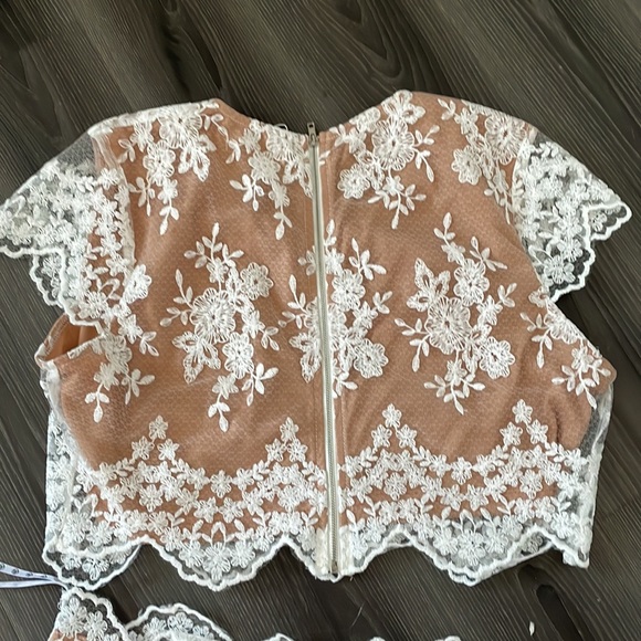 NWT Missguided Mesh and Lace Scalloped Edge Skirt Set - Picture 12 of 14